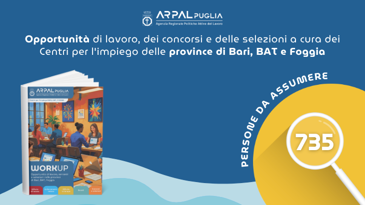 Report WorkUp Arpal Puglia edizione del 29.05.2026 - 735 persone da assumere